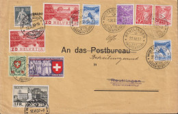 1939 Schweiz Mischfrankatur Winterthur Nach Reutlingen Div, Stempel ( Datum) - Cartas & Documentos