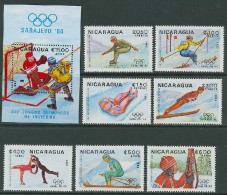 Nicaragua 1983 Olympic Games Sarajevo Set Of 7 + S/s MNH - Inverno1984: Sarajevo