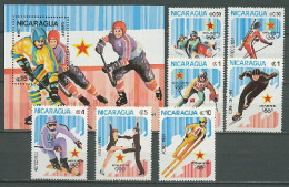 Nicaragua 1984 Olympic Games Sarajevo Set Of 7 + S/s MNH - Winter 1984: Sarajevo