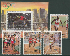 Niger 1984 Olympic Games Los Angeles, Athletics, Set Of 4 + S/s MNH - Estate 1984: Los Angeles