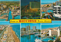 U6060 Saluti Da Riccione (Rimini) - Panorama Vedute Multipla / Viaggiata 1976 - Andere & Zonder Classificatie