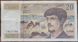 Billet 20 Francs CLAUDE DEBUSSY 1990 FRANCE S.028 - 20 F 1980-1997 ''Debussy''