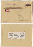 Germany 1992 Insured V-Label Postsache Cover; Traben-Trarbach To Bruttig-Fankel; Postamt (Post Office) Labels - Lettres & Documents