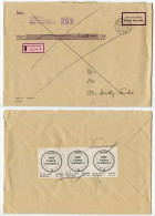 Germany 1992 Insured V-Label Postsache Cover; Traben-Trarbach To Bruttig-Fankel; Postamt (Post Office) Labels - Brieven En Documenten