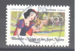 France Autoadhésif Oblitéré N°2324 (DISNEY 100 : Blanche Neige Et Les Sept Nains) (cachet Rond) - Usados