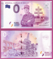 0-Euro UEAZ 2015-1 MÉMORIAL CHARLES DE GAULLE - Privéproeven