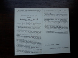 Leontine Hano ° Brugge 1858 + Damme 1955 X Ferdinand Morel - Todesanzeige