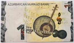 AZERBAIJAN - AZERBAÏDJAN - ASERBAIDSCHAN 1 MANAT P-38 Azərbaycan Mәrkәzi Bankı Musical Instruments - Map 2020 UNC - Arzerbaiyán