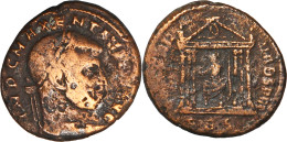 ROME - Follis - MAXENCE - Rome Assise Dans Temple - 19-124 - The Christian Empire (307 AD To 363 AD)