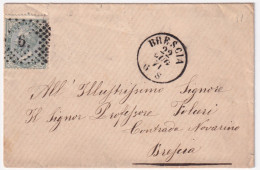 1871-BRESCIA C1+punti Su Busta Per Citta Affrancata C.5 (T16) - Storia Postale