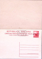 1947-AMG-FTT Cartolina Postale RP Democratica Lire 20+20 Soprastampato AMG-FTT S - Storia Postale