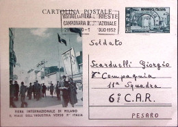 1952-Cartolina Postale Fiera Milano Lire 20 Viaggiata - 1946-60: Marcophilie