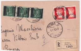 1945-(F=on Piece) Imperiale Sopr. Coppia Lire 2,50/1,75 + Monumenti Sopr. Tre Li - Storia Postale