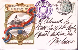 1917-BRIGATA LIGURIA Viaggiata Un Angolo Con Piega - Patrióticos