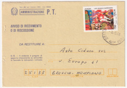 1995-EUROPA1993 Lire 750 (2059) Isolato Su Avviso Ricevimento - 1991-00: Storia Postale