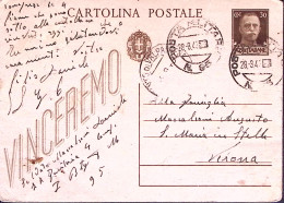 1943-Posta Militare/n.95 C.2 (28.8) Su Cartolina Postale Vinceremo, Piega Vertic - Weltkrieg 1939-45