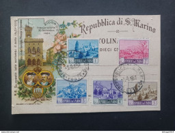 SAN MARINO FIRST DAY COVER RARA 1949 SERIE PAESAGGI - Covers & Documents