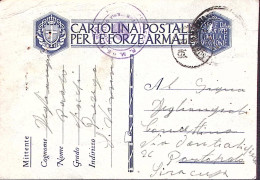 1942-REGIA NAVE S.MARCO Tondo Su Cartolina Franchigia, Fori Spillo - War 1939-45