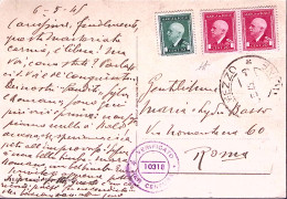 1945-MARCHE DA BOLLO C.10 E Coppia C.20 Non Obliterati, Su Cartolina (Carnia Osp - Storia Postale