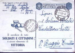 1942-Posta Militare/n.207 C.2 (7.7) Su Cartolina Franchigia - Weltkrieg 1939-45