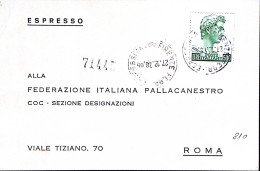 1978-DONATELO Lire 500, Isolato, Su Cartolina Espresso Diretta Alla Federazione  - 1971-80: Poststempel