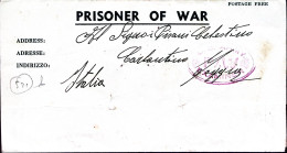 1945-P.O.W. CAMP 1801 (Naples) Su Biglietto Franchigia Da Prigioniero Guerra Ita - Weltkrieg 1939-45