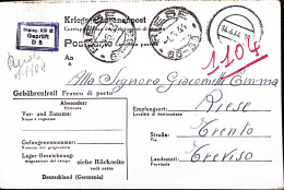 1944-STALAG XIII^B Cartolina Franchigia Da Prigioniero Guerra Italiano In German - Weltkrieg 1939-45