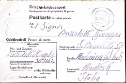 1944-STALAG III^B Su Cartolina Franchigia Da Prigioniero Guerra Italiano In Germ - Guerra 1939-45