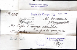 1944-Posta Da Campo 791 Lineare (7.3) Su Piego - Weltkrieg 1939-45