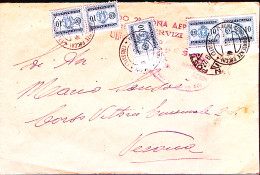 1944-Segnatasse Singoli E Due Coppie C.10 Apposti A Verona Su Busta Posta Da Cam - Poststempel