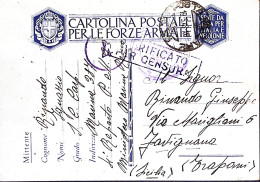 1943-COMANDO MARINA 387 Manoscritto Su Cartolina Franchigia Posta Militare N.23  - Weltkrieg 1939-45