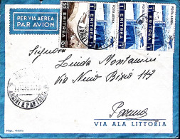 1938-P.A. ERITREA C.50 E Due Lire 1 Su Busta Via Aerea - Erythrée