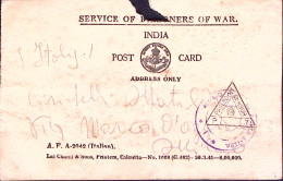 1941-P.O.W. Cartolina Cattura Da Prigioniero Di Guerra Italiano In India - Guerre 1939-45