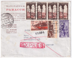 1954-TURISTICA Lire 20, 35 E Striscia Di Quattro Lire 10 + Italia Lavoro Lire 50 - 1946-60: Poststempel