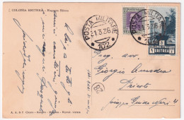 1936-Posta Militare/102 C.2 (31.3) Su Cartolina (Ragazza Bilena) Via Aerea Affra - Erythrée