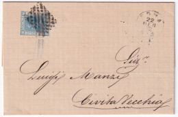 1872-ROMA C1+griglia (22.1) Su Lettera Completa Testo - Storia Postale