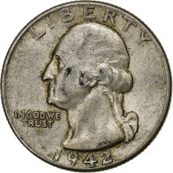 Monnaie, États-Unis, Washington, Quarter, 1942, Philadelphie, TTB, Argent - 1932-1998: Washington