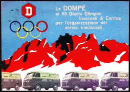 1956-CORTINA SCI FONDO 15km. Annullo Targhetta (30.1) Su Cartolina - Betogingen