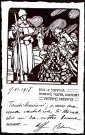 1918-ECCO LA SCONFITTA. Cartolina Franchigia, Vignetta In Nero, Cartoncino Pesan - Oorlog 1914-18