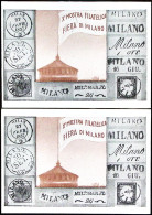 1947-MILANO XXV FIERA MILANO Annullo Speciale Rosso (19.6) Su Due Cartoline, Via - Manifestazioni