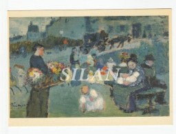 Postal Picasso, El Vendedor De Flores 1901, Impresa En Glasgow - Peintures & Tableaux