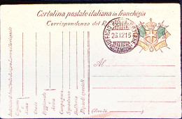 1915-UFFICIO Posta Militare/22^ DIVISIONE C.2 (26.12) Su Cartolina Franchigia - Guerra 1914-18