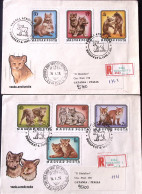 1976-Ungheria Animali Selvatici Serie Cpl. (2480/6) Due Fdc Raccomandate Per L'I - FDC