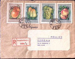 1955-Ungheria Fiera Agricoltura Fi. 40,60,80 E Fo. 2 Su Raccomandata Per L'Itali - Postmark Collection