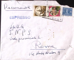 1981-RECAPITO AUT. Lire 110 + CASTELLI Lire 10 E 80 Su Raccomandata Espresso Rom - 1981-90: Marcofilie