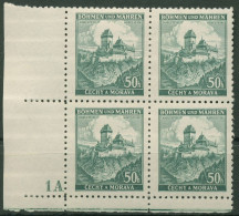 Böhmen & Mähren 1939 Eckrand-4er-Block 50er-Bogen 26 Pl.-Nr. 1A Postfrisch - Unused Stamps