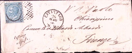 1866-FERRO CAVALLO C.20/15 II^tipo (24) Isolato Su Busta Catanzaro (26.5) - Storia Postale