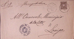 1889-ORGIANO Ottagonale Collettoria (24.1) Su Piego - Storia Postale