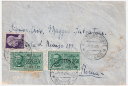 1945-Imperiale Senza Fasci Lire 1 (531) + Espresso Due L.1,25 (15) Su Espresso A - Storia Postale