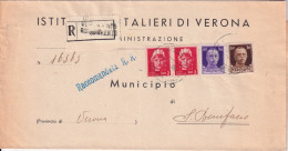 1945-Imperiale C.30 E 50 + Imperiale Senza Fasci Coppia Lire 2 Su Manoscritti Ra - Marcophilia